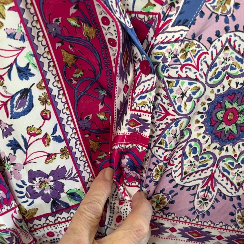 Joie Multicolor Paisley Patchwork Button-Down Shi… - image 4